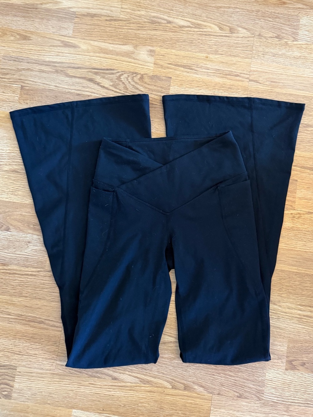 Fabletics Black Wide-Leg V-Waist Yoga Pants